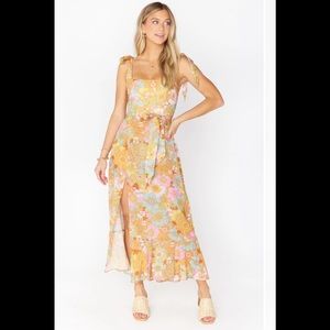 Show Me Your MuMu Claire midi Dress in groovy blooms size XL